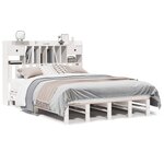 vidaXL Lit bibliothèque sans matelas blanc 140x200 cm bois pin massif