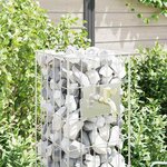 vidaXL Robinet Gabion Argenté 25 x 25 x 100 cm Acier inoxydable