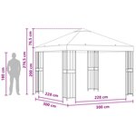 vidaXL Pavillon 3 x 3 m Noir Polyester et Acier 190 gsm