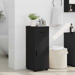 vidaXL Cabinet de salle de bain avec tiroir Noir 30 x 35 x 80 cm