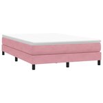 vidaXL Sommier à lattes de lit avec matelas rose 140x220 cm velours