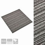 vidaXL Tapis 20 Pièces Anthracite rayé 50 x 50 cm 100  Polypropylène