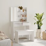 vidaXL Ensemble de coiffeuse Blanc brillant 74 5x40x141 cm