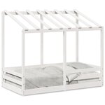 vidaXL Lit pour enfants avec toit blanc 70x140cm en bois massif de pin