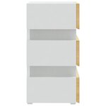 vidaXL Table de chevet à LED Blanc et chêne sonoma 45x35x67 cm