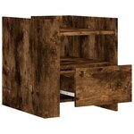 vidaXL Table de chevet chêne fumé 45x50x50 cm bois d'ingénierie