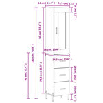 vidaXL Buffet haut Chêne sonoma 34 5x34x180 cm Bois d'ingénierie