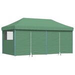 vidaXL Tente de réception pliable escamotable 4 parois latérales vert