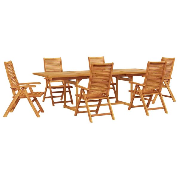 vidaXL Ensemble de salle à manger pour jardin 7 Pièces Marron
