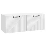 vidaXL Meuble TV mural Montage mural Blanc brillant 78 5 x 31 x 30 cm