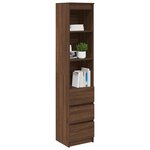 vidaXL Buffet haut chêne marron 37 5x35x180 cm bois d'ingénierie
