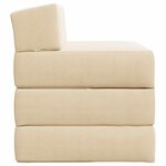 vidaXL Canapé-lit pliable Crème 200 x 70 x 15 cm