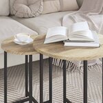 vidaXL Ensemble de tables d'appoint 2 Pièces Chêne Sonoma et noir