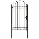 vidaXL Portail de jardin avec dessus arqué Acier 100x250 cm Noir