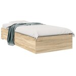 vidaXL Cadre de lit avec tiroir Marron 90 x 190 cm Bois d'ingénierie