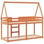 vidaXL Lit superposé avec toit cire marron 90x190cm bois massif de pin