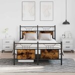 vidaXL Cadre de lit sans matelas chêne fumé 120x190 cm bois ingénierie
