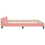 vidaXL Cadre de lit et tête de lit sans matelas rose 160x200cm velours