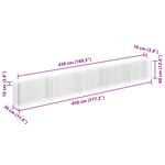 vidaXL Lit surélevé à gabion Acier galvanisé 450x30x60 cm