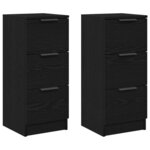 vidaXL Buffets 2 Pièces Chêne noir 30 x 30 x 70 cm Bois d'ingénierie