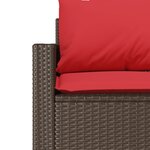 vidaXL Canapé de jardin avec coussins 3 places brun résine tressée