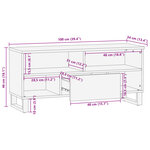 vidaXL Meuble TV 100x34x46 cm bois massif de manguier brut