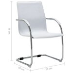 Chaise fauteuil siège de bureau informatique étude cantilever similicuir blanc 02_0023989