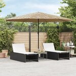 vidaXL Parasol de jardin avec LED et mât en acier marron 388x388x248cm