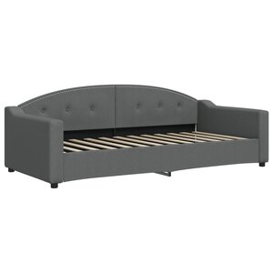 vidaXL Lit de repos sans matelas gris foncé 90x200 cm tissu