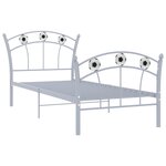 vidaXL Cadre de lit avec design de football Gris Métal 90x200 cm