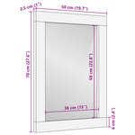 vidaXL Miroir de bain noir 50x70x2 5 cm bois d'ingénierie et laiton