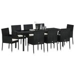 vidaXL Ensemble de salle à manger pour jardin 9 Pièces Noir polyrotin