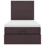 vidaXL Lit ottoman avec matelas marron foncé 100x200 cm tissu