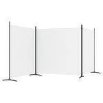vidaXL Cloison de séparation 3 panneaux Blanc 525x180 cm Tissu