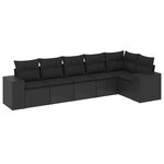 vidaXL Salon de jardin 6 Pièces avec coussins noir résine tressée
