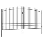 vidaXL Double portail avec haut sous forme de lance 400 x 248 cm