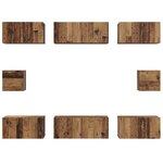 vidaXL Ensemble de meubles TV 8 Pièces Bois ancien Bois d'ingénierie