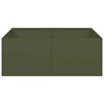 vidaXL Jardinière vert olive 80x80x30 cm acier