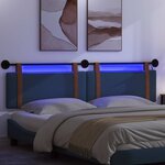 vidaXL Tête de lit suspendue Avec lumière LED Bleu PU antique
