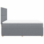 vidaXL Sommier à lattes de lit avec matelas Gris clair 160x200cm Tissu