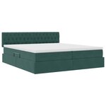 vidaXL Lit de rangement LED avec matelas Vert foncé 180 x 200 cm