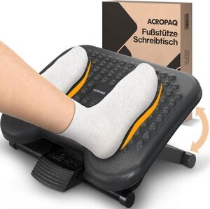 ACROPAQ Repose Pied Bureau ergonomique Antidérapant Surface avec Picots - 3 hauteurs réglables- Réglage de l'angle de l'inclinaison