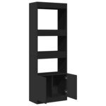 vidaXL Buffet haut 63x33x180 cm noir bois d'ingénierie
