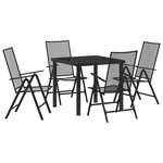 vidaXL Ensemble de salle à manger pour jardin 5 Pièces Anthracite Acier