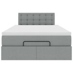 vidaXL Lit ottoman avec matelas gris clair 120x190 cm tissu
