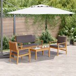 vidaXL Ensemble de canapé de jardin 4 Pièces Marron 75 x 45 x 38cm