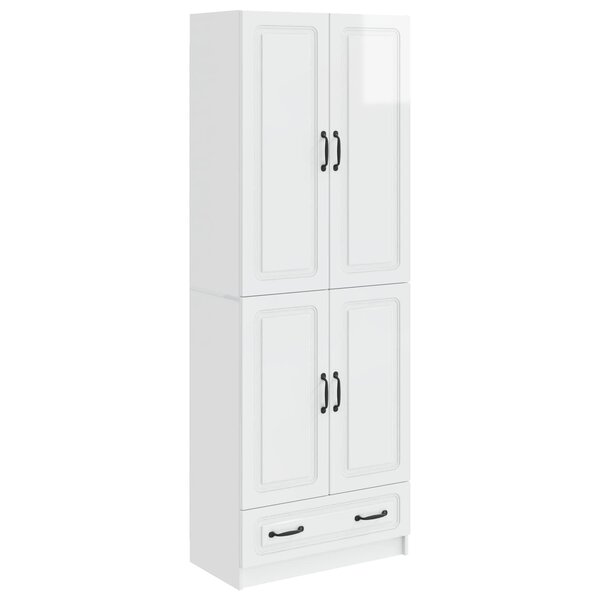 vidaXL Ensemble de Meubles 2 Pièces Blanc brillant Bois d'ingénierie