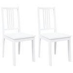 vidaXL Chaises à manger 2 Pièces blanc bois massif caoutchouc