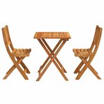 vidaXL Ensemble bistrot 3 Pièces Marron Bois d'acacia massif