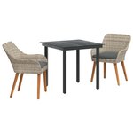 vidaXL Ensemble de salle à manger pour jardin 3 Pièces Gris clair